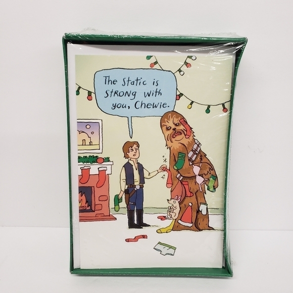 Hallmark Disney Star Wars Boxed Christmas Holiday Cards 18 Count Chewbacca - Picture 1 of 3
